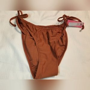 NWT HIGH LEG SCOOP WAIST SIDE TIE SWIMSUIT SWIM BIKINI BOTTOM XL cute